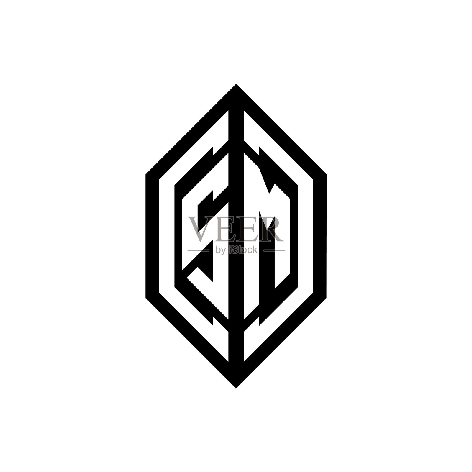 Sm标志字母组合设计模板插画图片素材