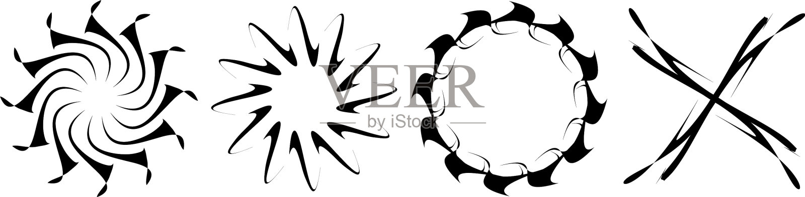 抽象圆形拉伸，非晶非形象化插画图片素材