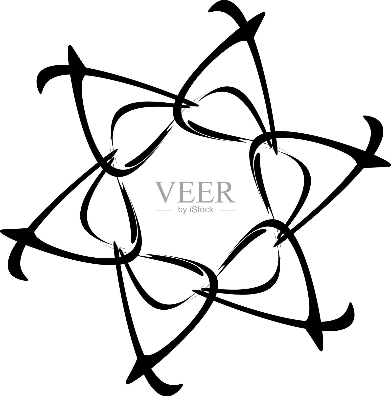 抽象圆形拉伸，非晶非形象化插画图片素材