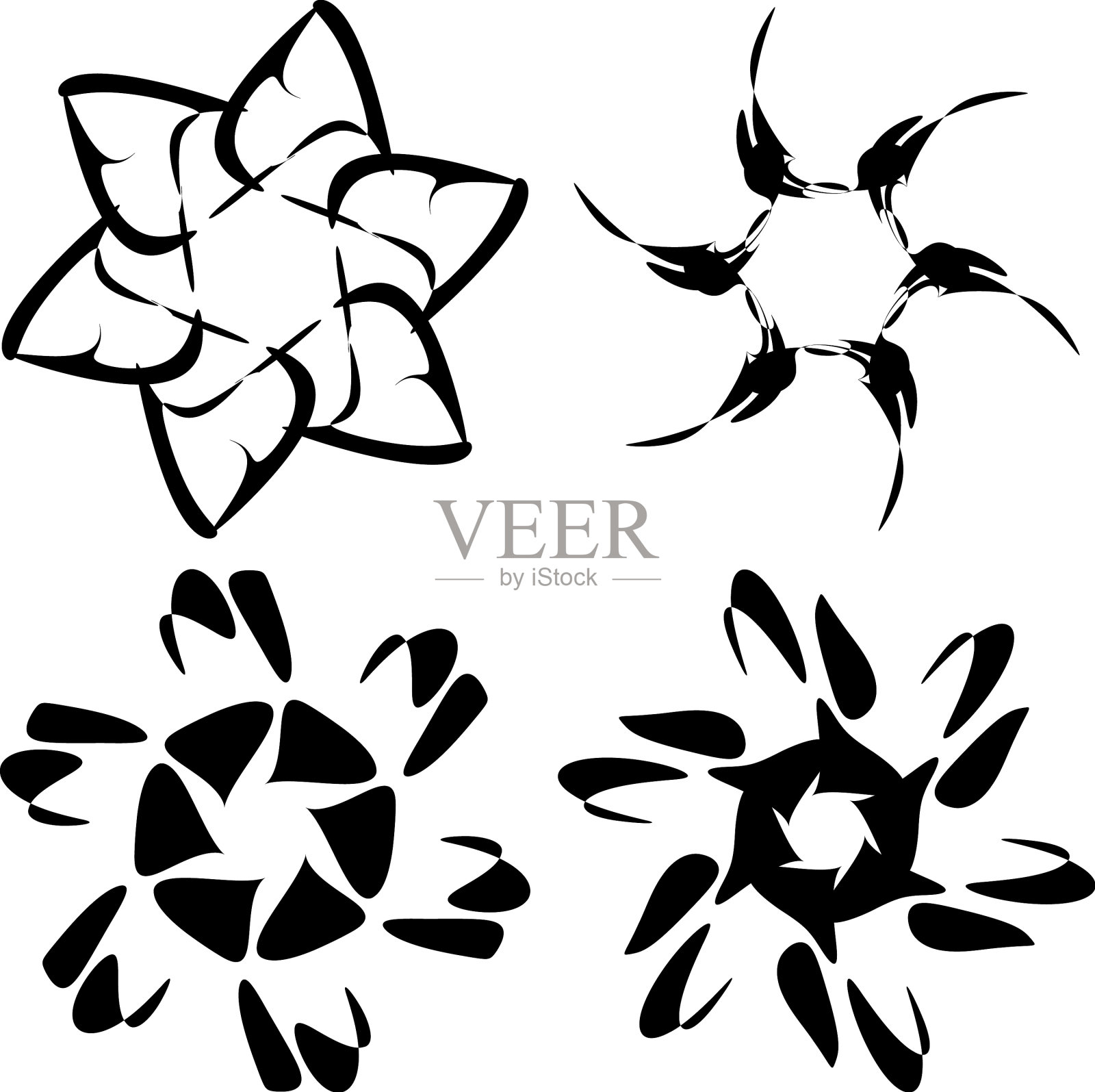 抽象圆形拉伸，非晶非形象化插画图片素材