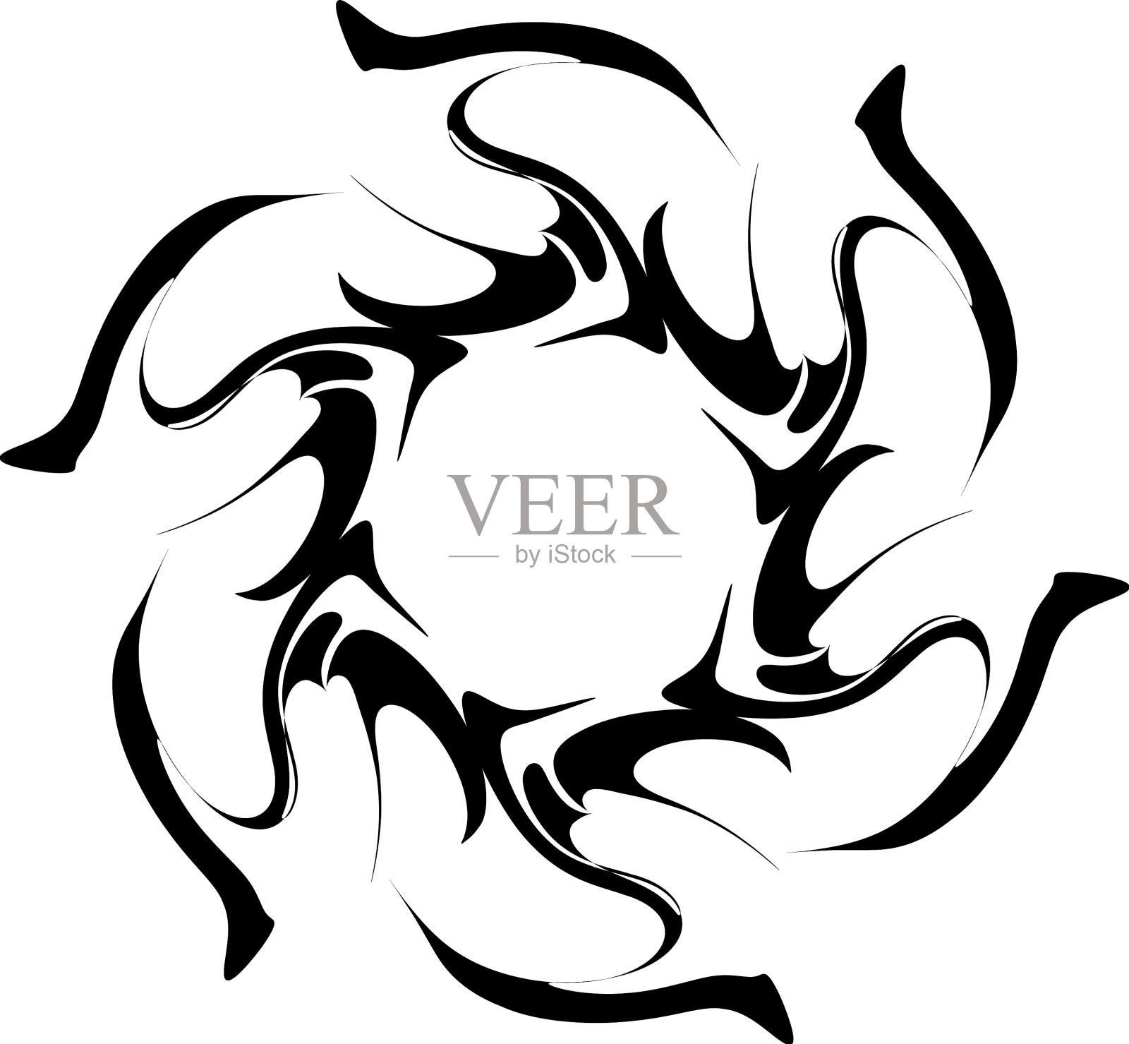 抽象圆形拉伸，非晶非形象化插画图片素材