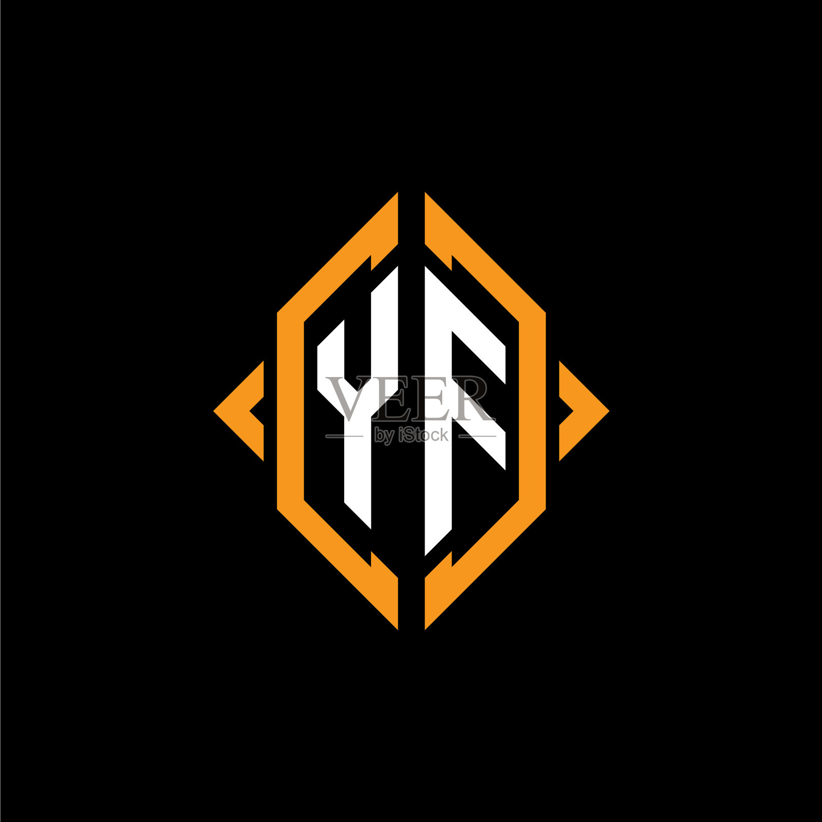 Yf标志字母组合设计模板插画图片素材