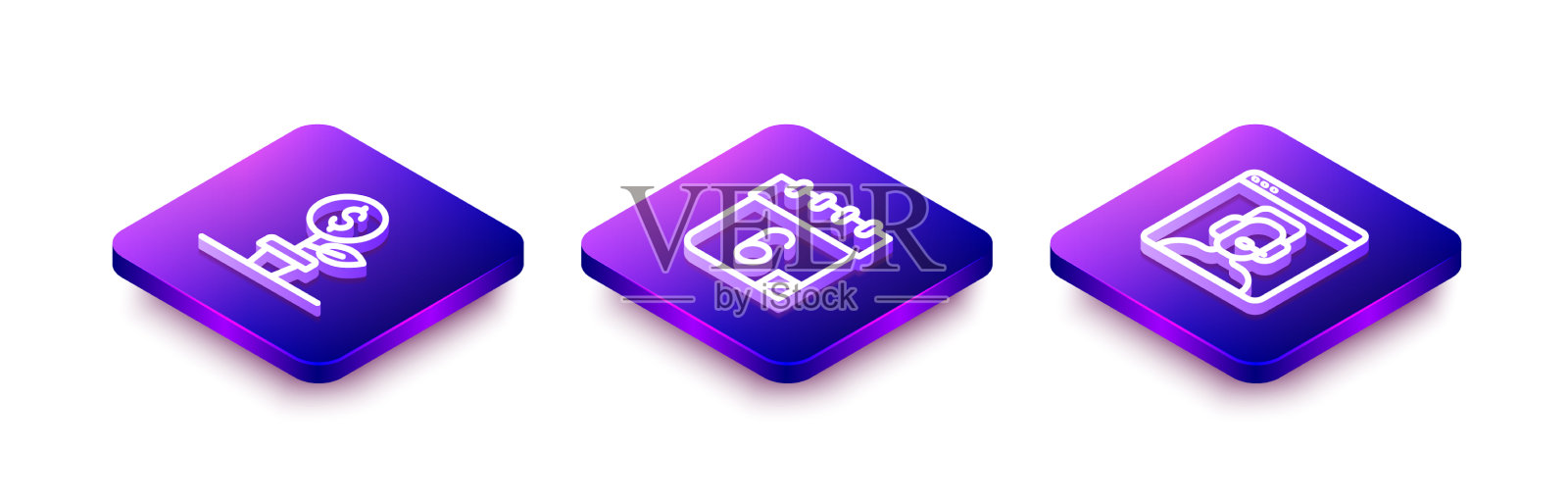 设置等距线元厂日历和图标素材