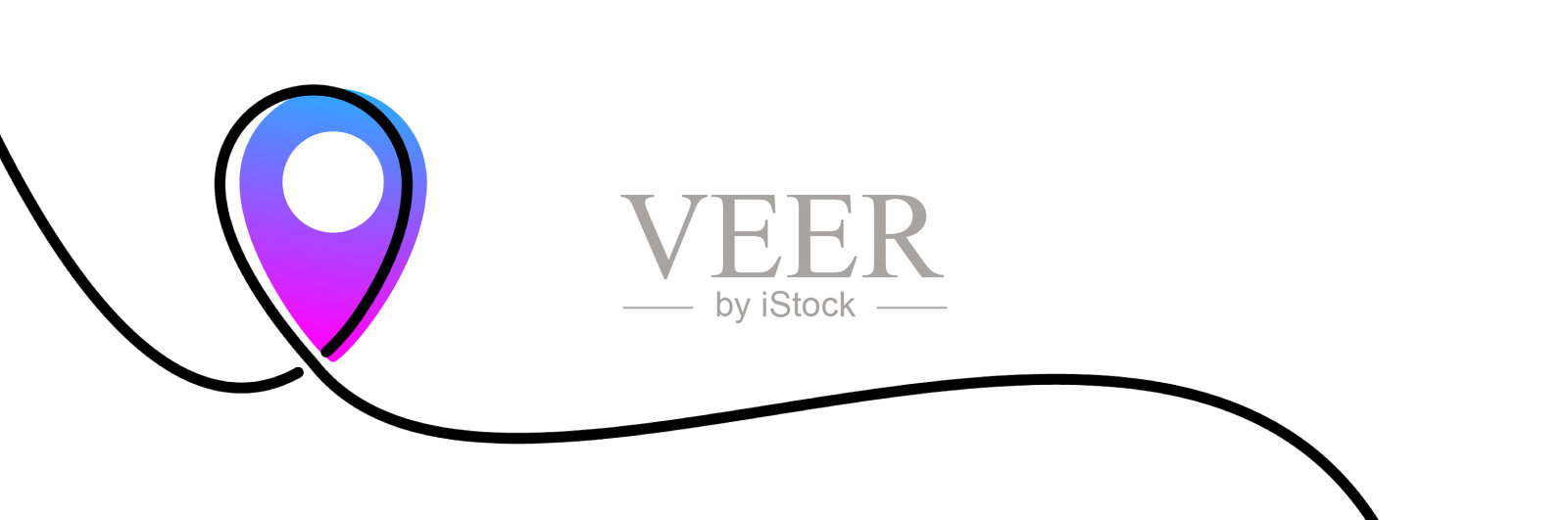 单线连续定位指针设计元素图片