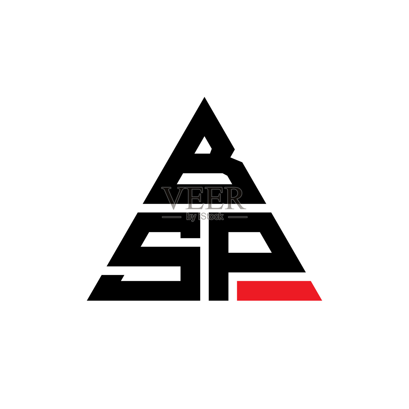 BSP三角形字母标志设计与三角形插画图片素材