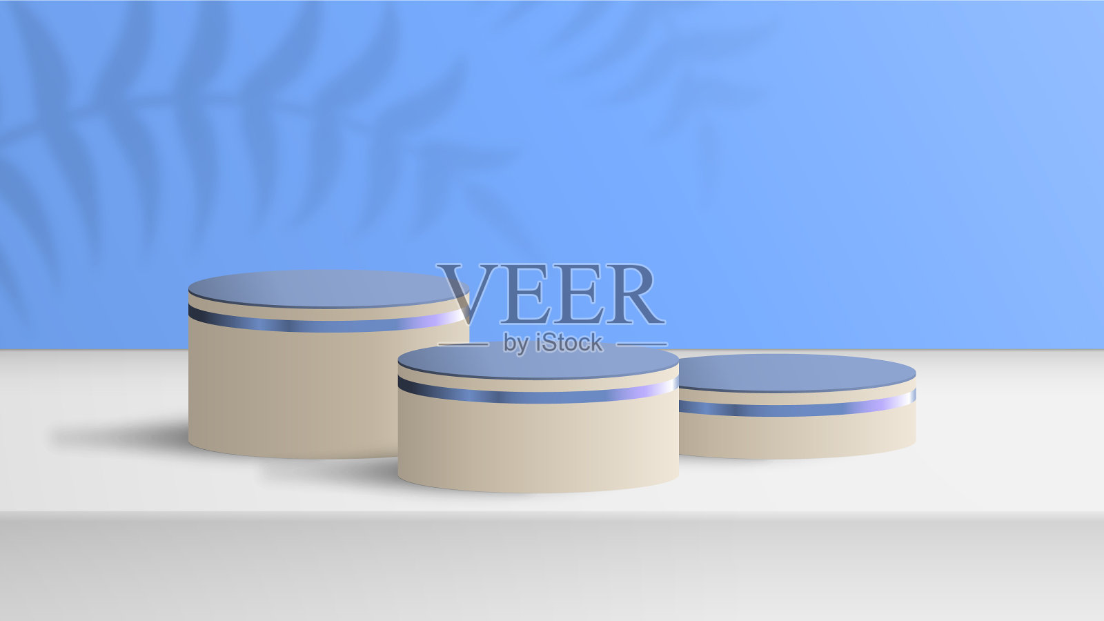 三维平台在三个看台插画图片素材