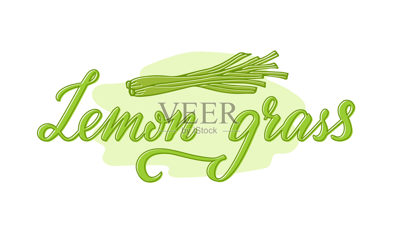 柠檬草绿色手写文字蜡笔设计元素图片