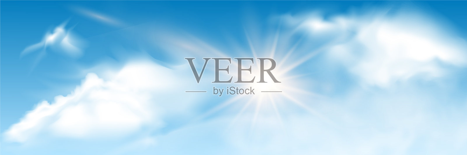 一组透明不同的云与太阳插画图片素材