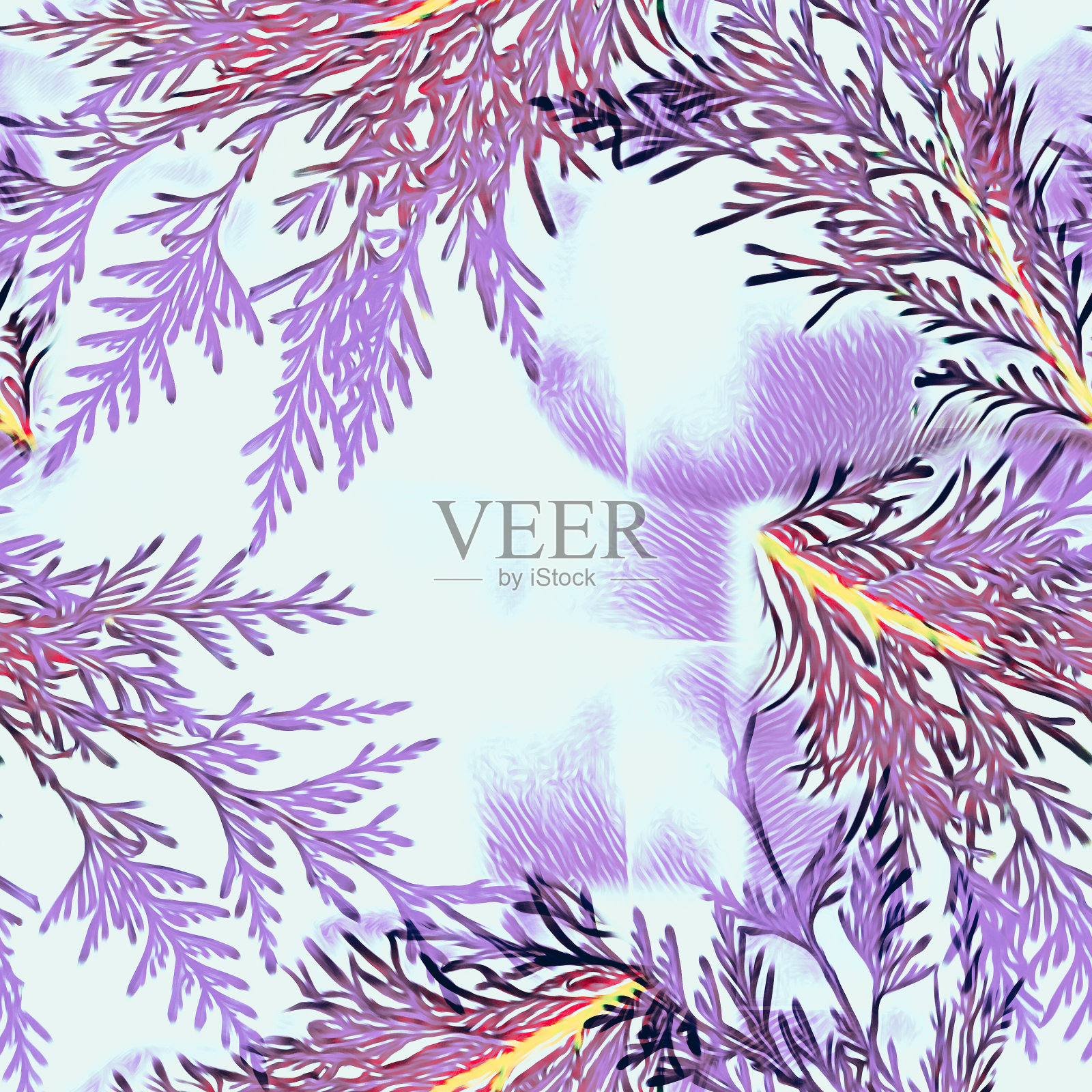 树枝无缝模式。插画图片素材