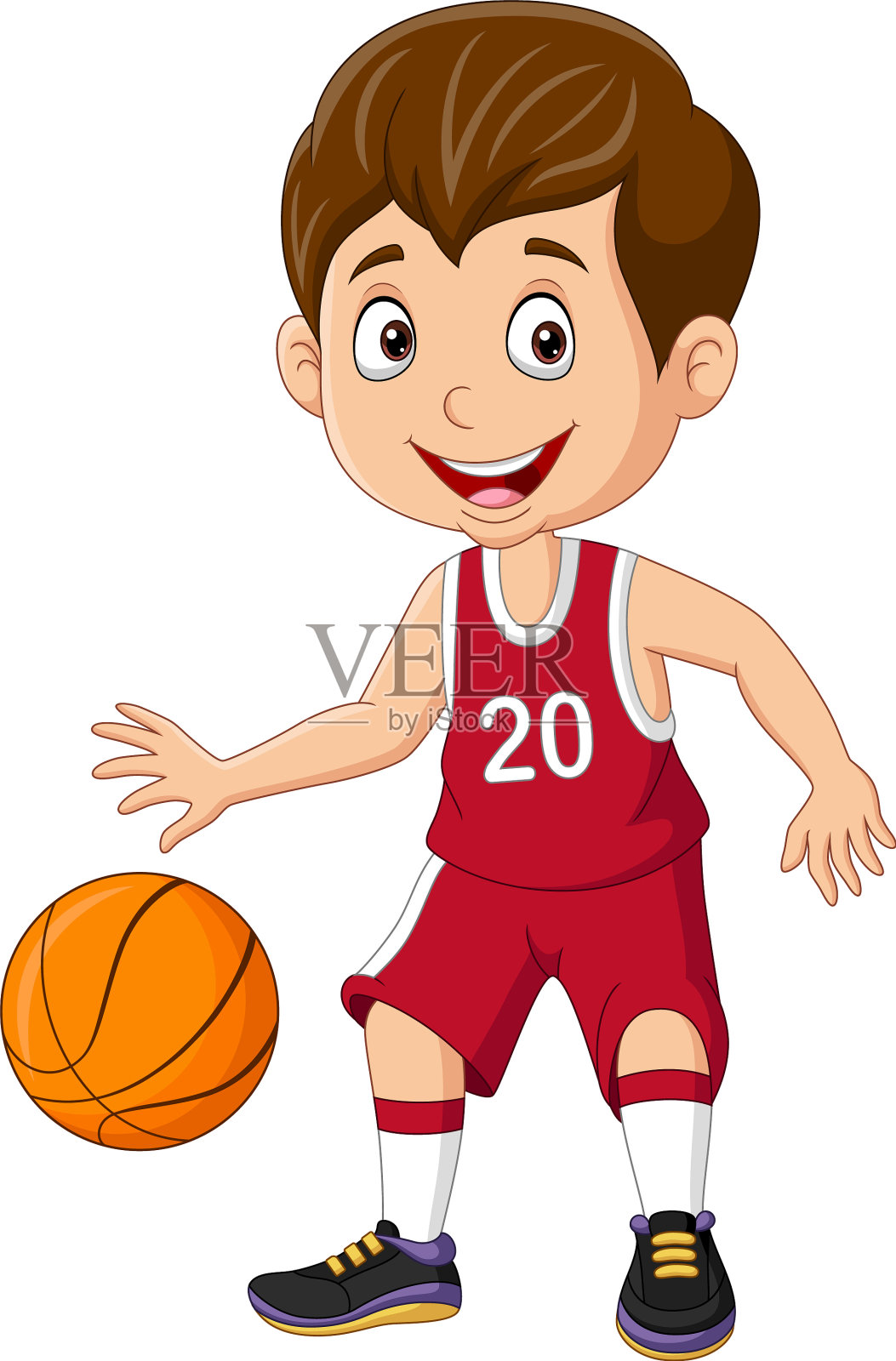 卡通小男孩打篮球设计元素图片