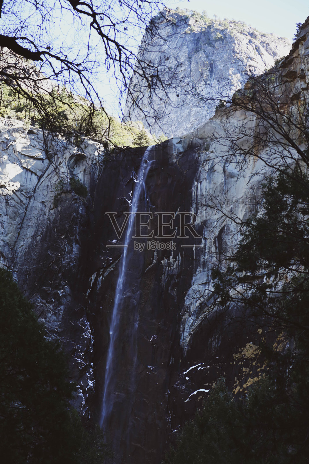 冬天约塞米蒂瀑布照片摄影图片