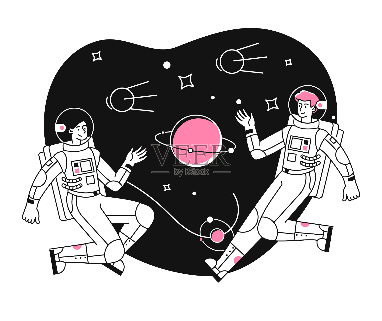 宇航员探索外太空设计元素图片