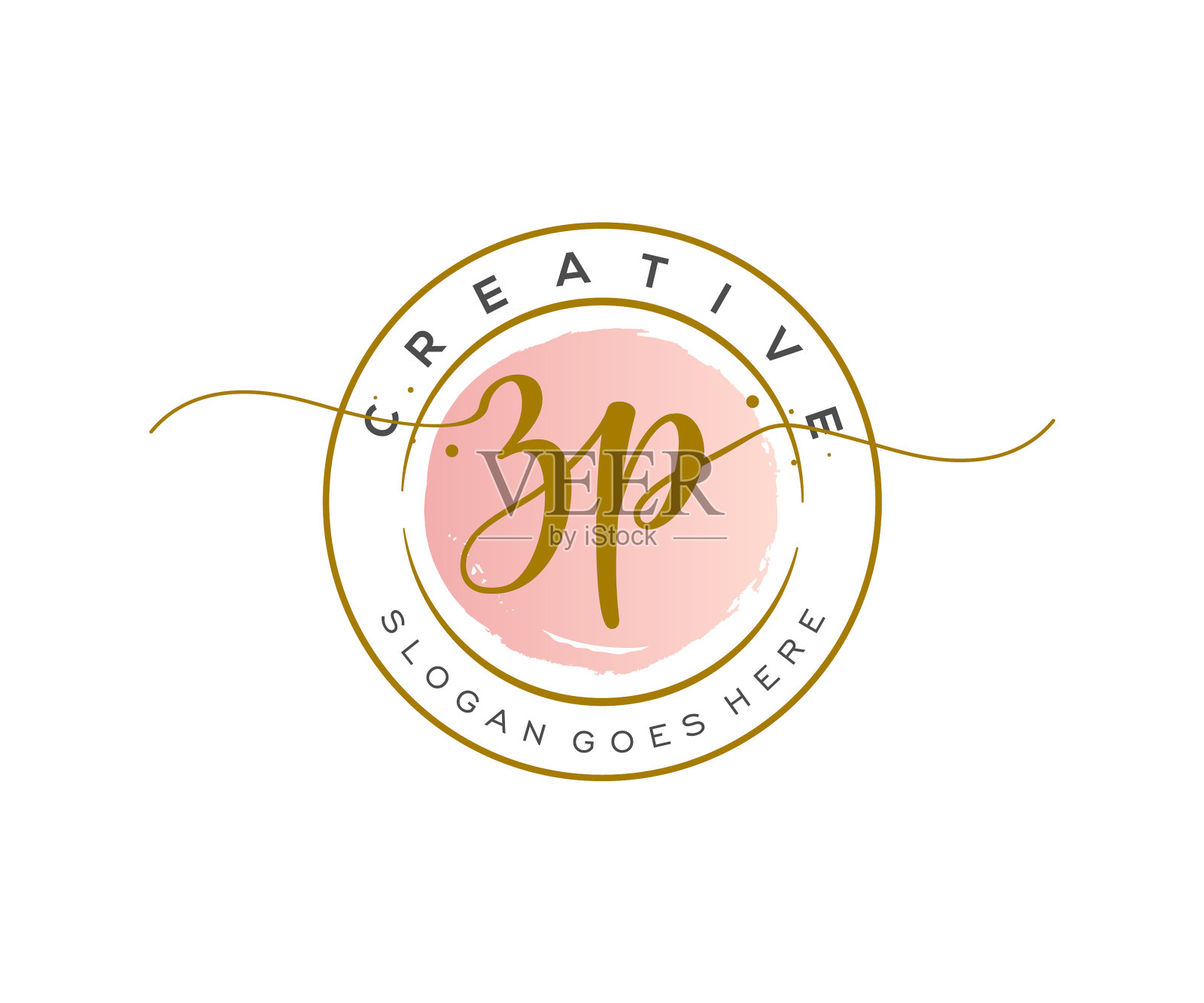 初始zp女性标志美字母组合和设计元素图片