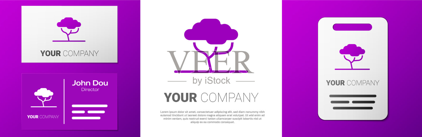 标志类型非洲树图标孤立在白色插画图片素材