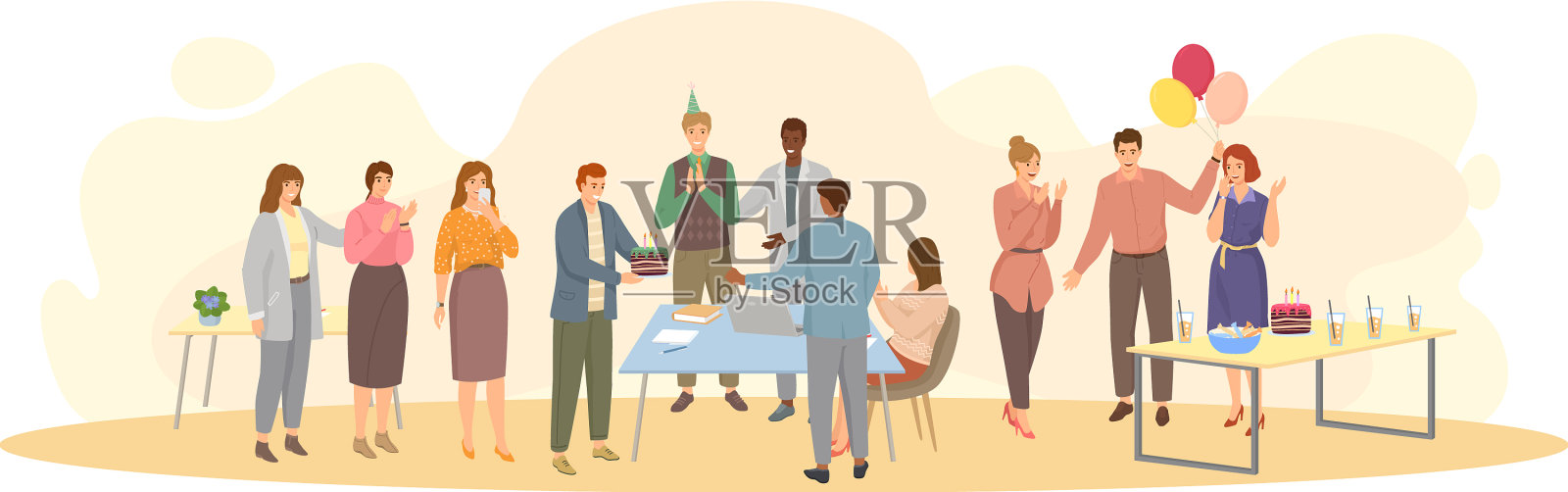 办公室生日派对娱乐活动设计元素图片