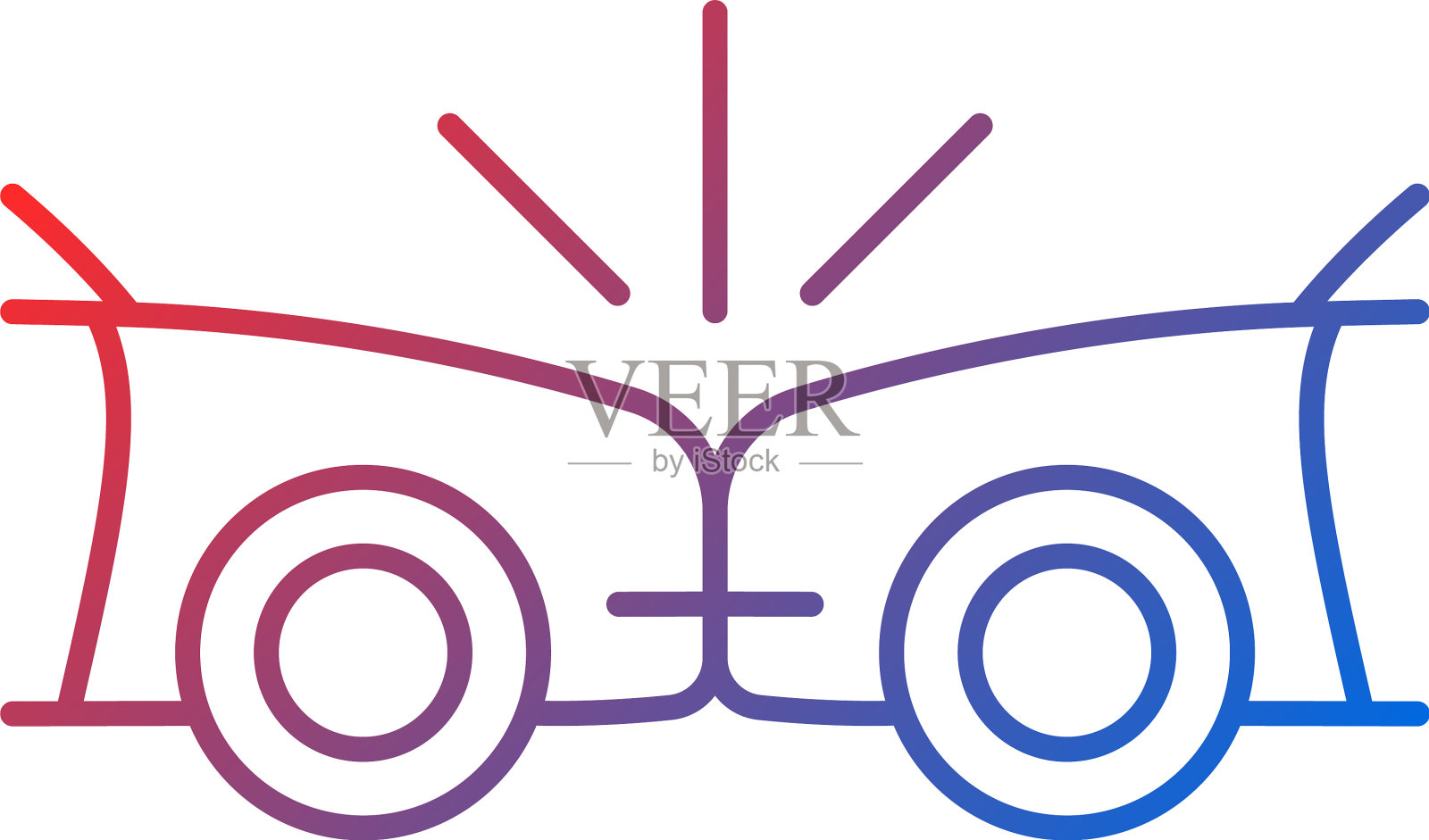 迎面碰撞梯度线性图标设计元素图片