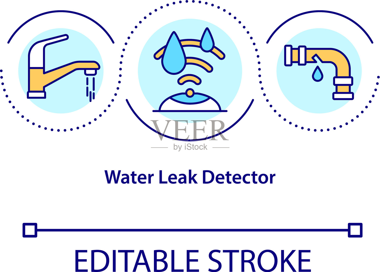 漏水检测器概念图标插画图片素材