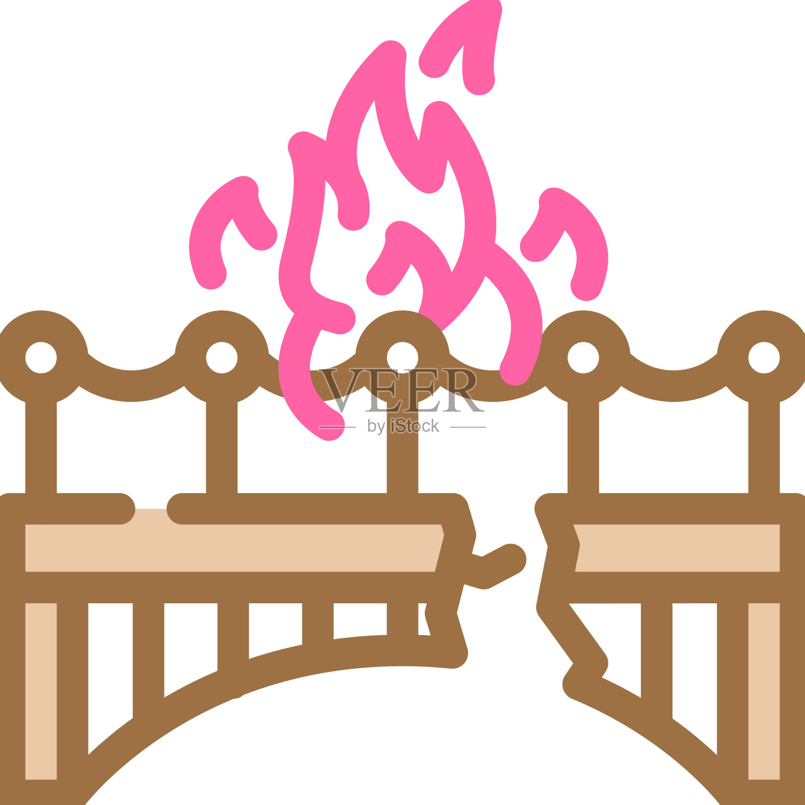 烧桥和离婚颜色图标设计元素图片