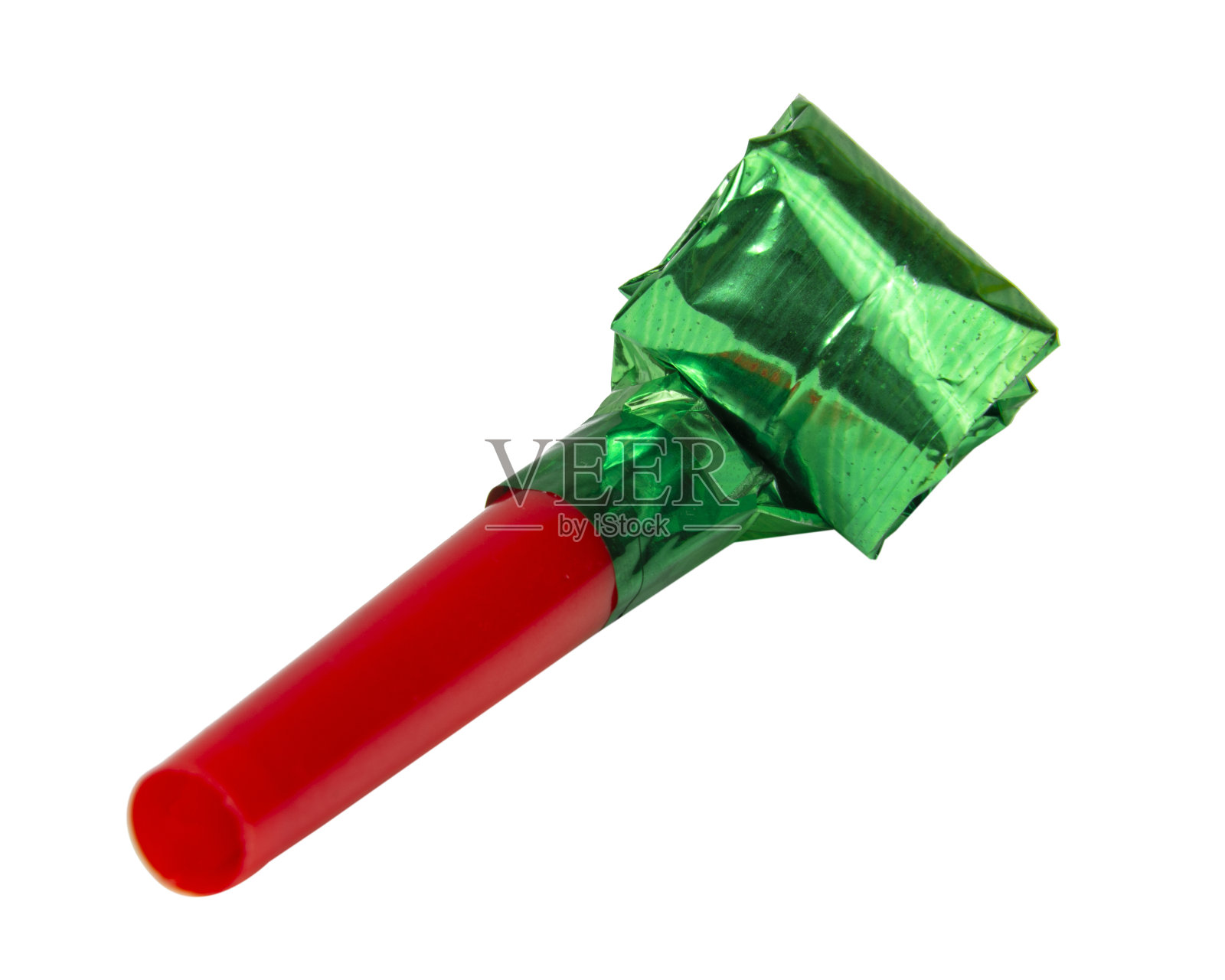 党喇叭哨子箔多色孤立在白色背景照片摄影图片