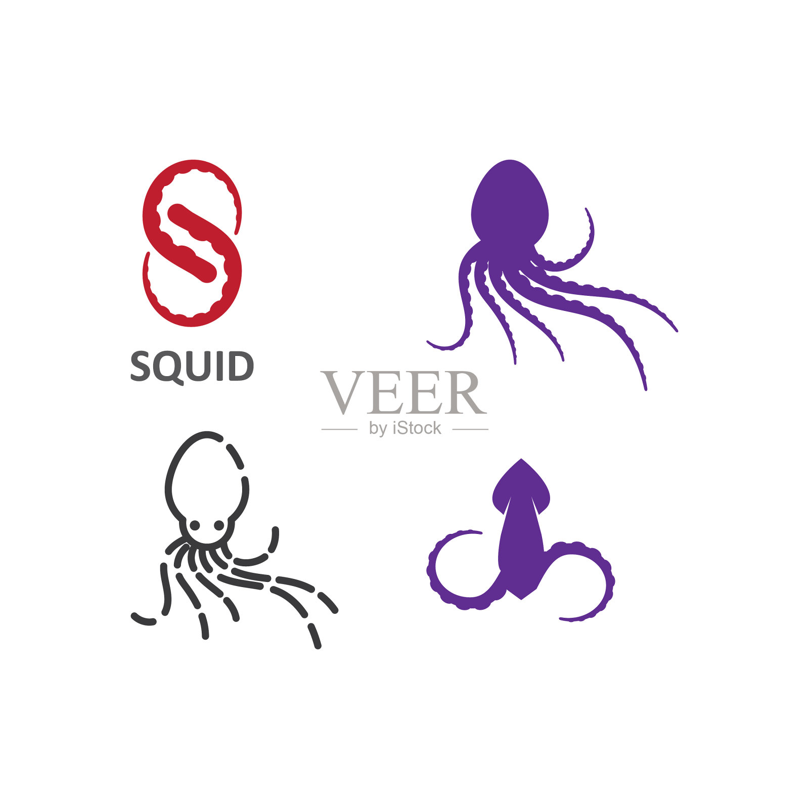 鱿鱼鱼图标素材