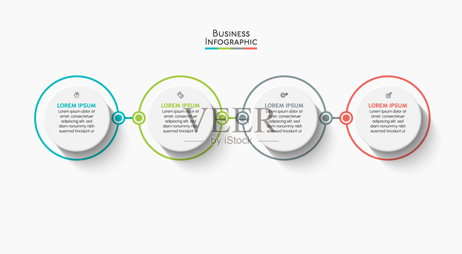 业务数据可视化。时间线信息图表图标设计的抽象背景模板插画图片素材