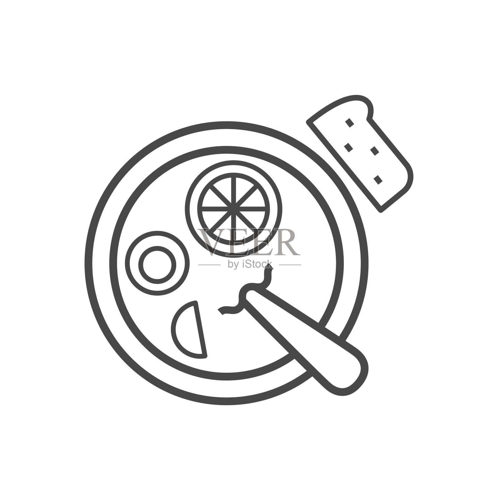 矢量线性图标与汤插画图片素材