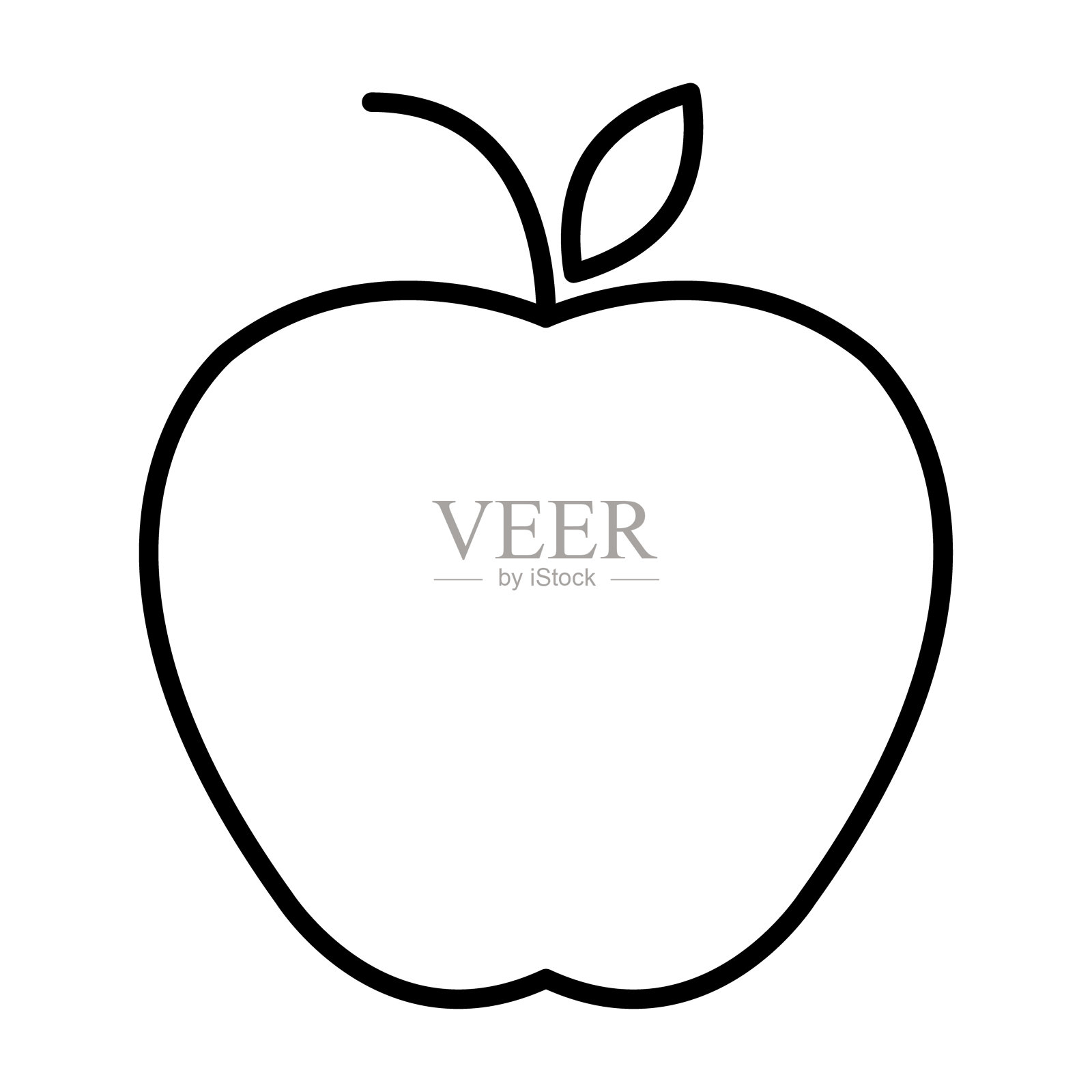 苹果图标，健康生的符号，脚甜的水果，矢量插图设计，生态饮食插画图片素材