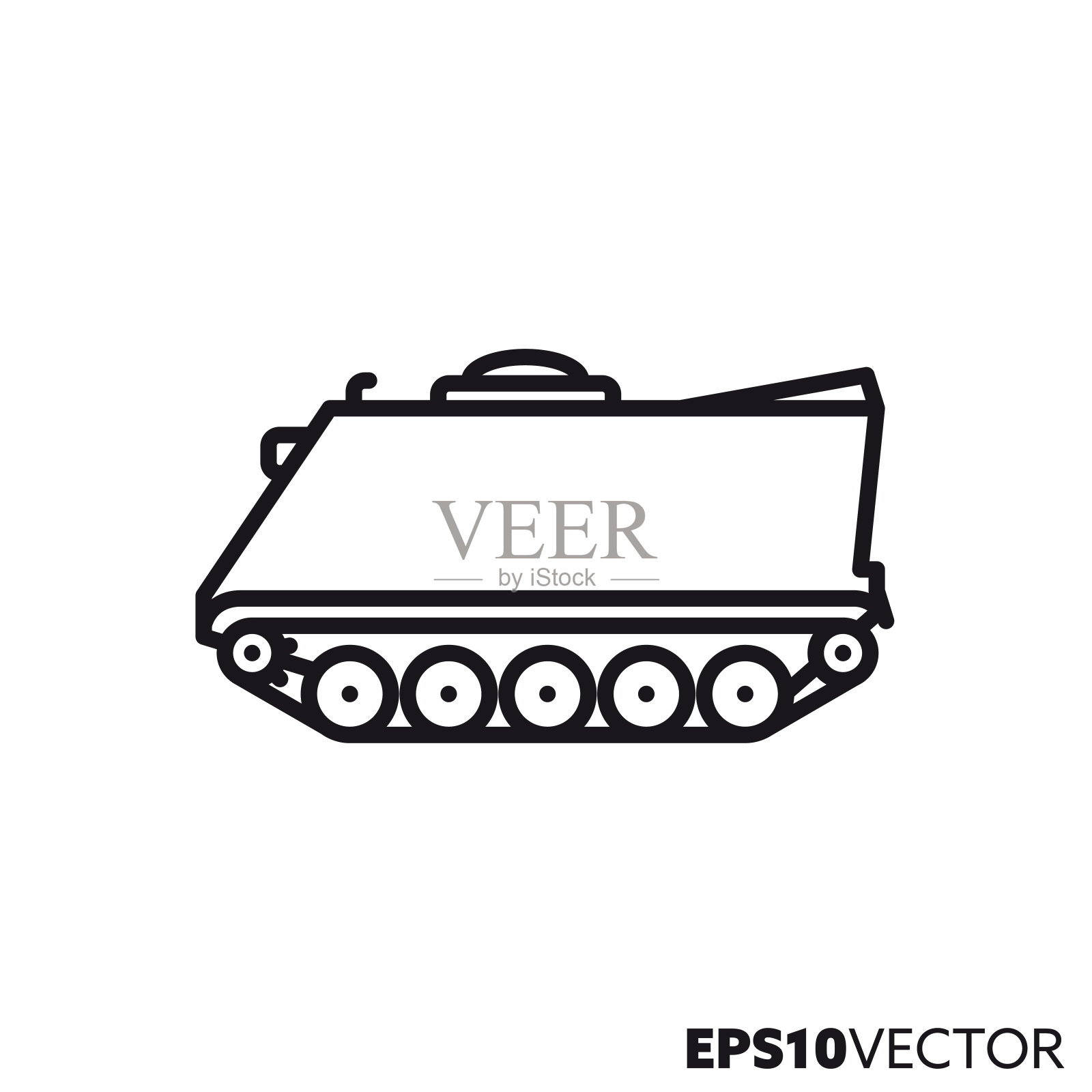 装甲人员载体矢量线图标插画图片素材