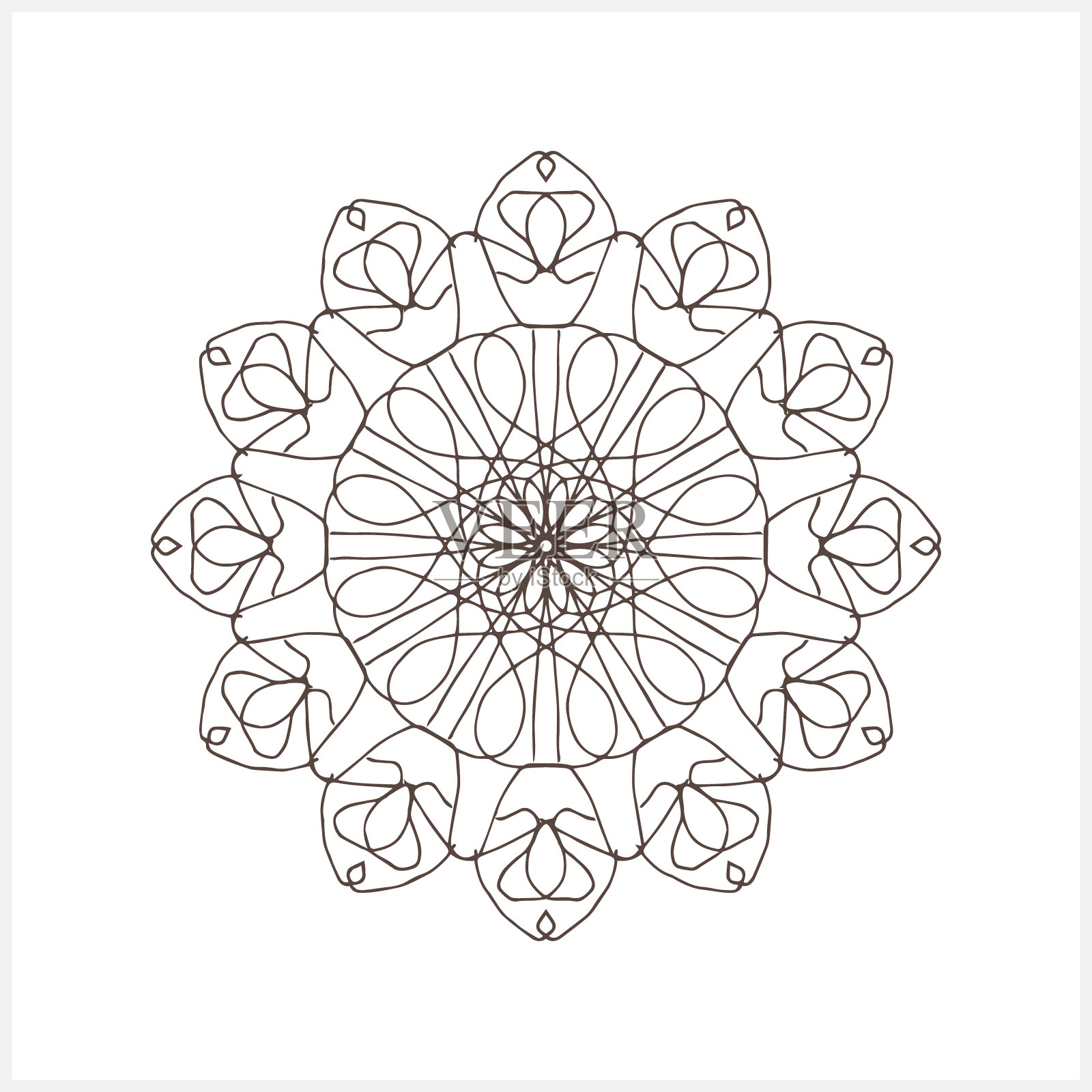 曼荼罗孤立。着色页书。素描矢量插图。每股收益10插画图片素材