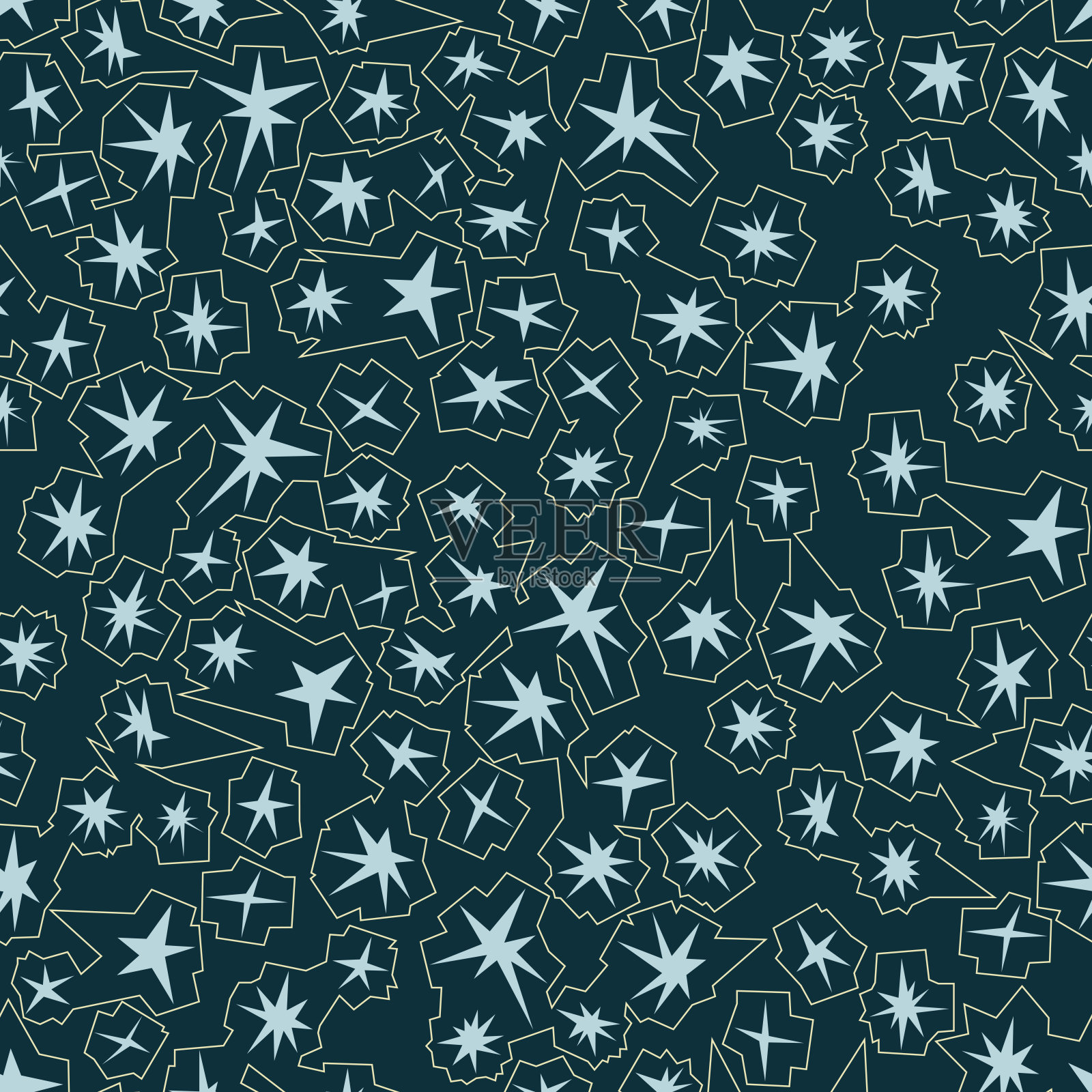 不规则多边形的星星无缝图案插画图片素材