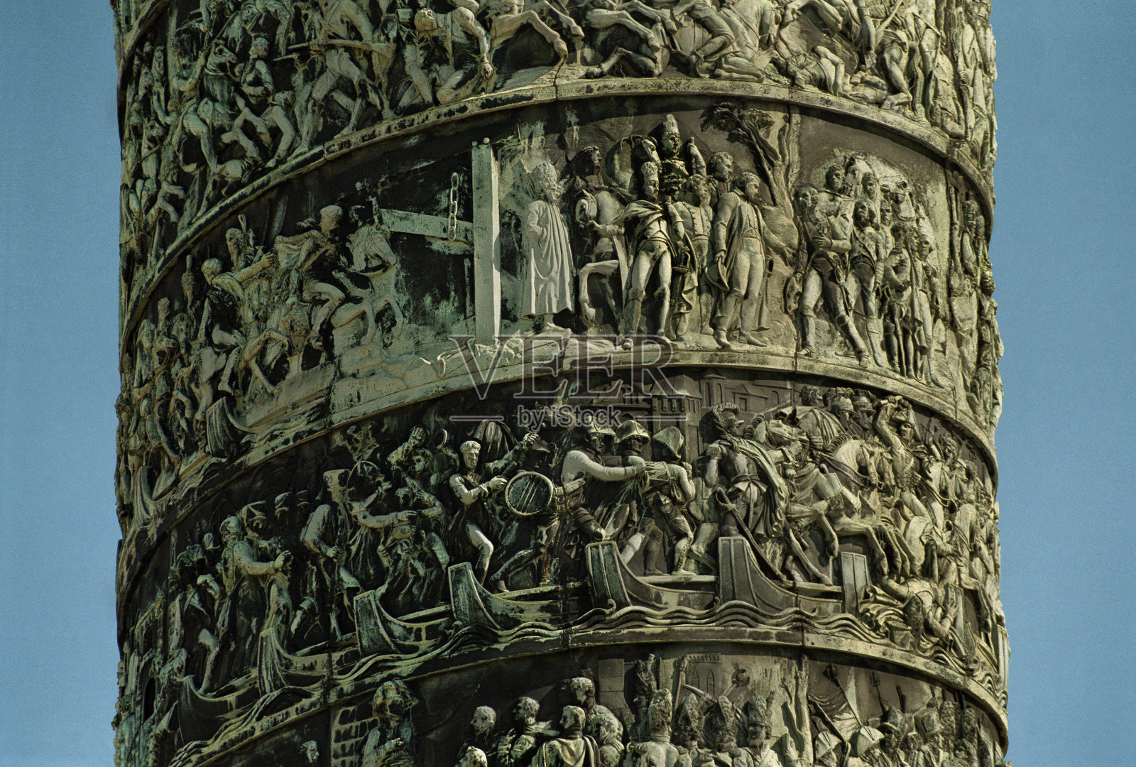 旺多姆圆柱上的浅浮雕细节照片摄影图片