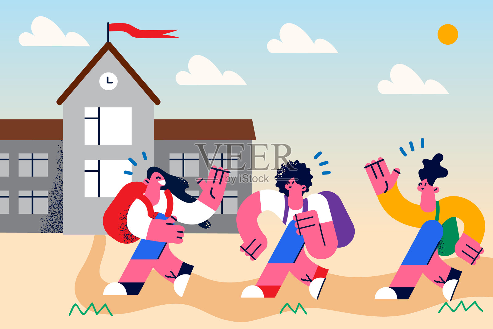 教育学习回归学校理念插画图片素材