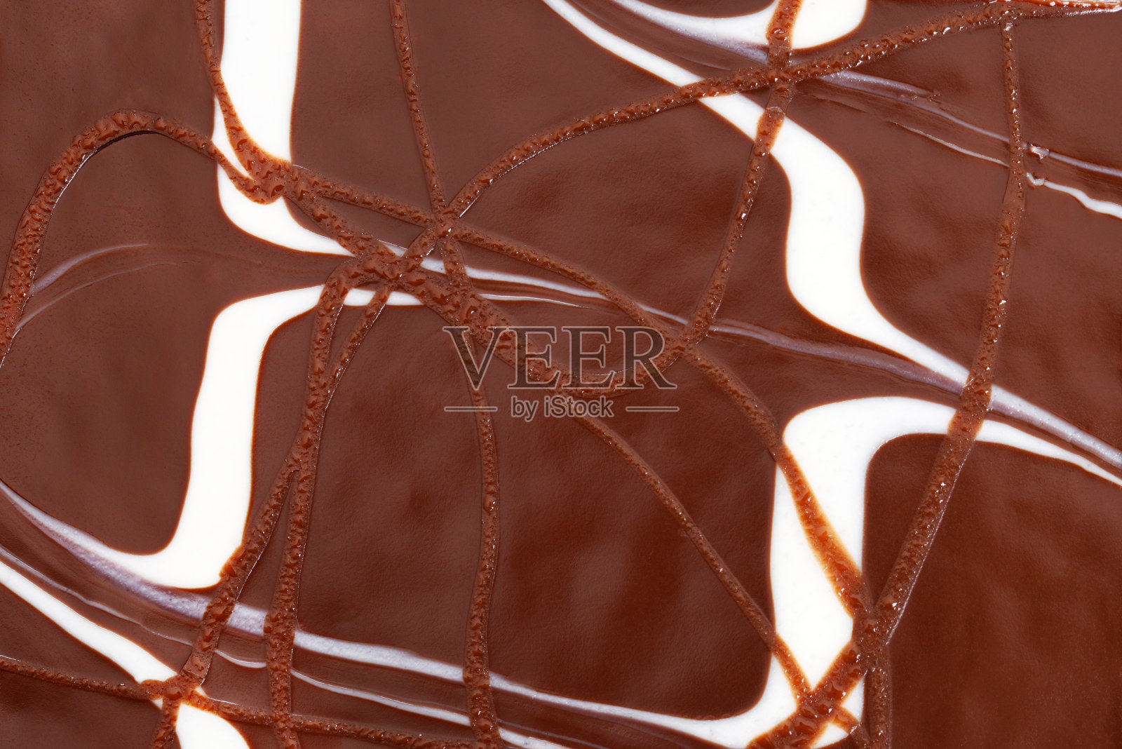 宏观俯瞰巧克力和香草蛋糕照片摄影图片