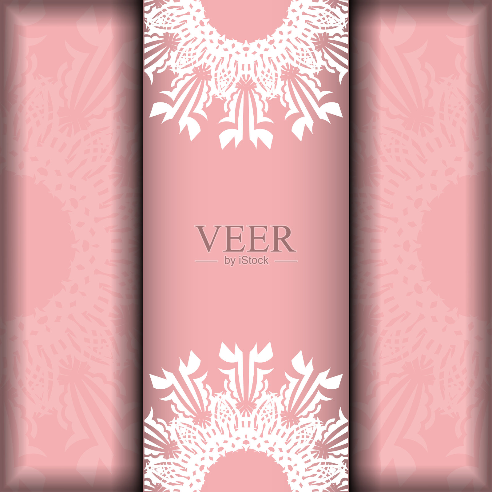 粉红色小册子与印度白色图案插画图片素材