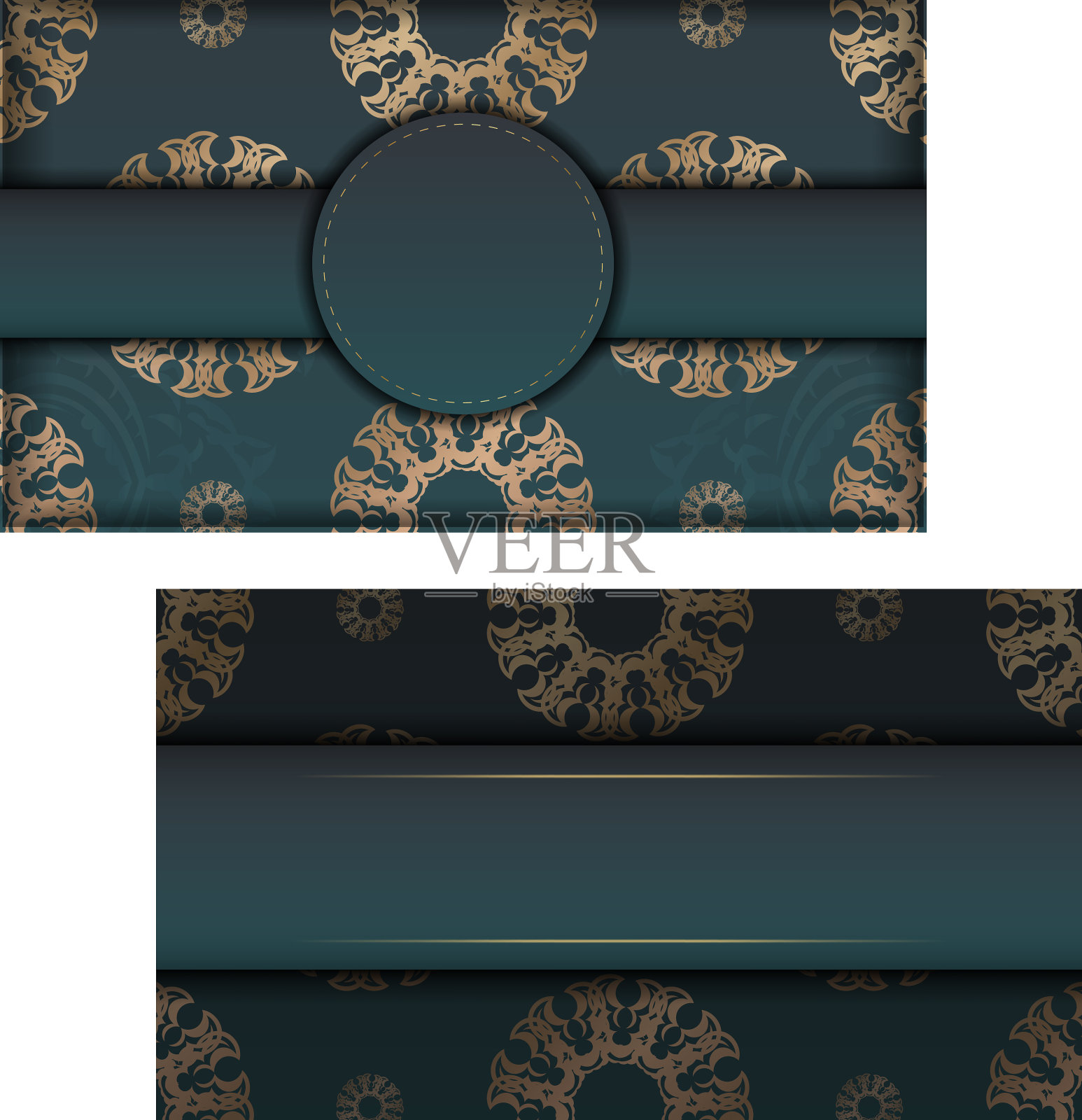 梯度绿色梯度小册子问候语插画图片素材