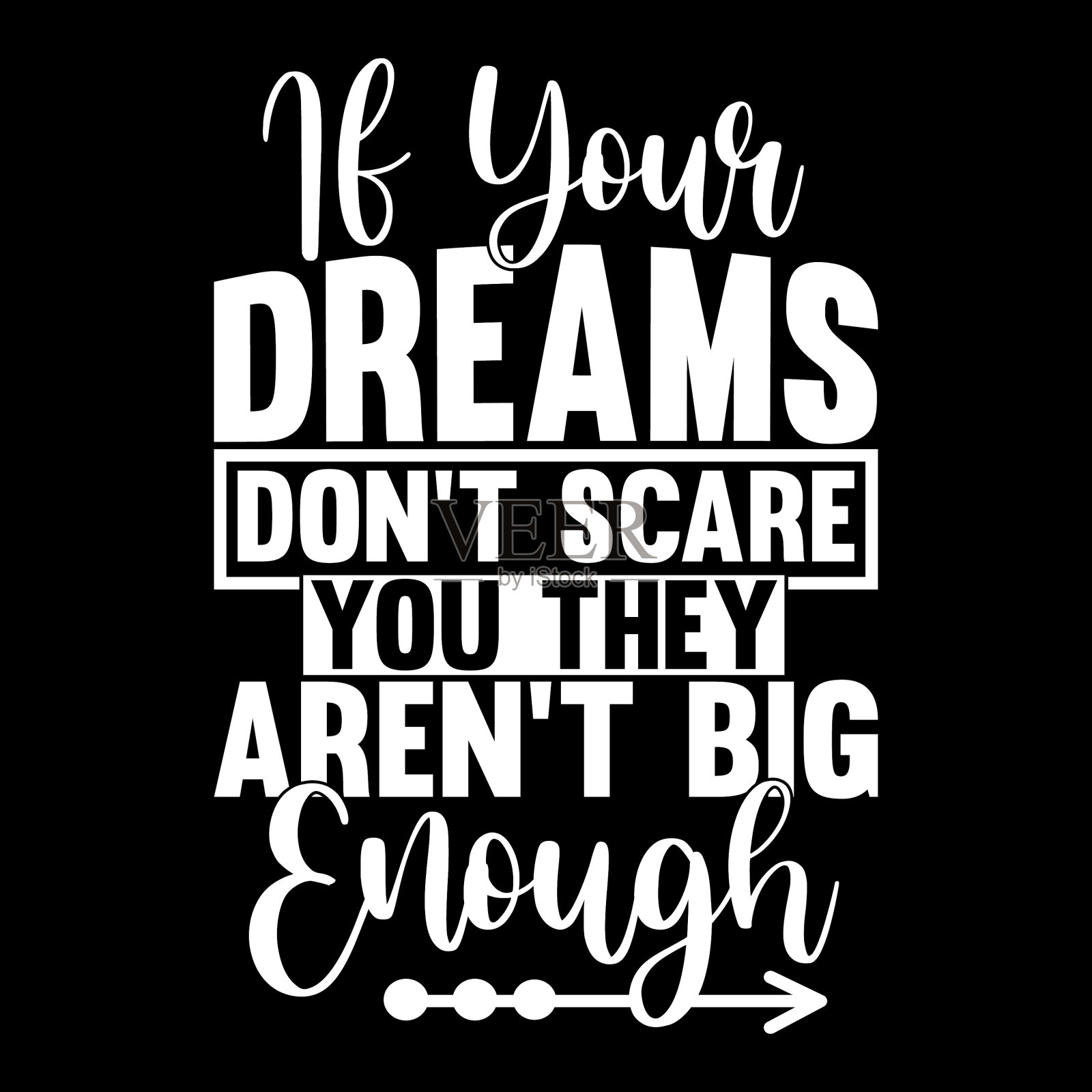 如果你的梦想没有吓到你，t恤设计插画图片素材