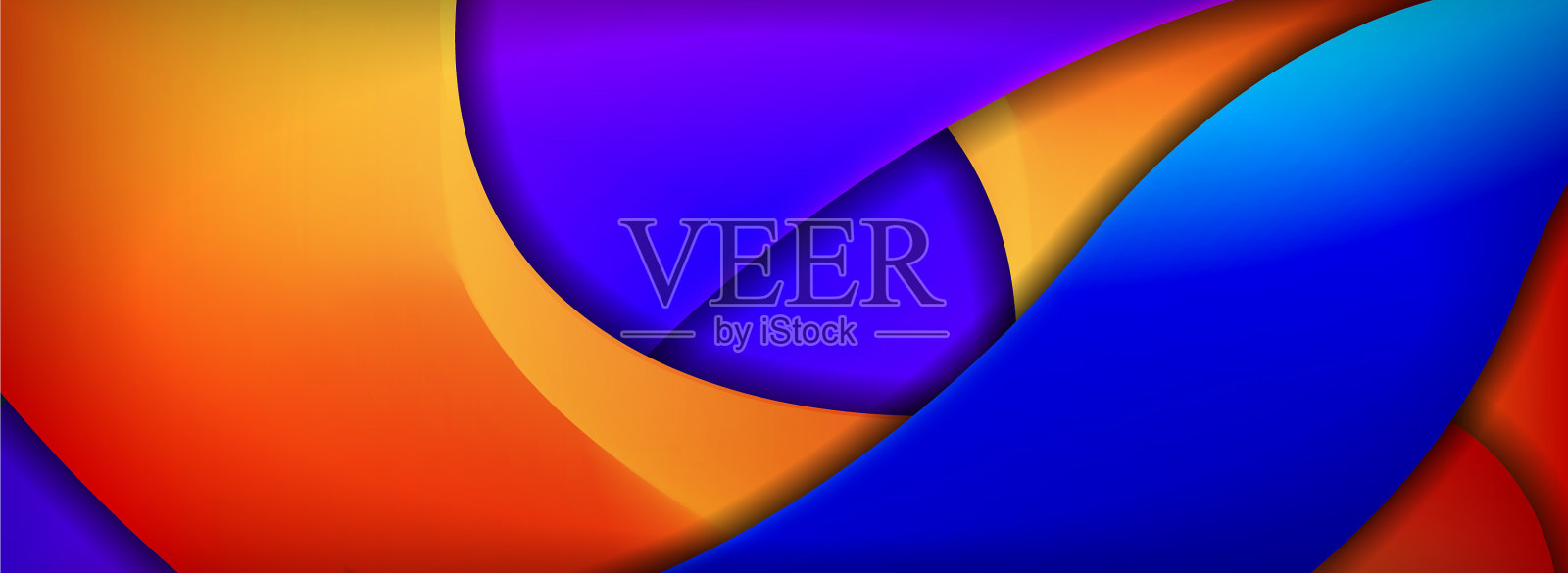 现代3d抽象彩色逼真的纸插画图片素材