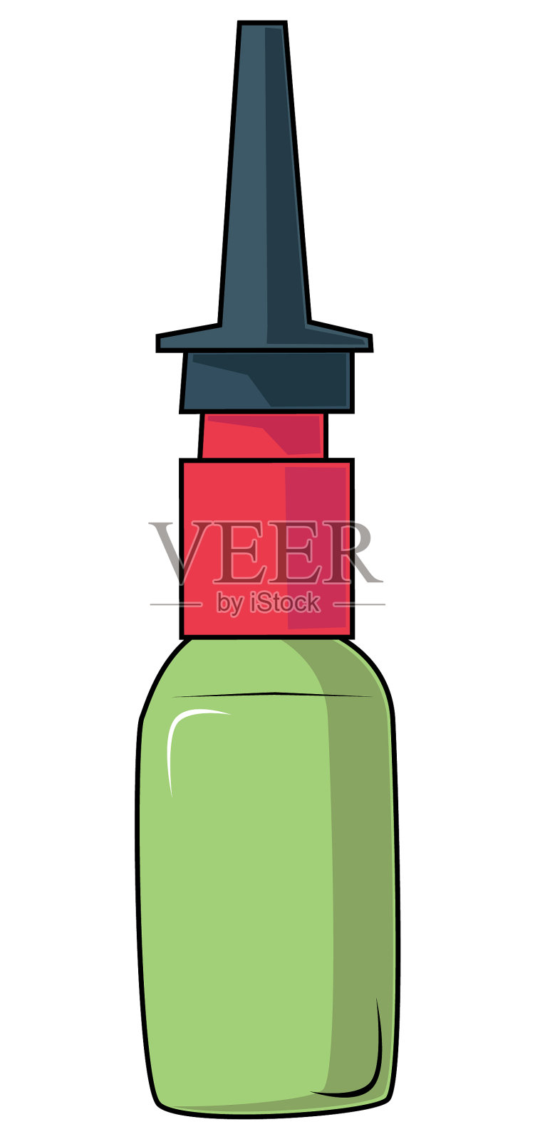 鼻、耳、眼用药瓶滴液插画图片素材