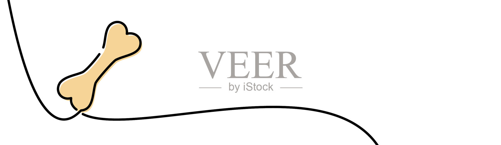 单线画狗对待bonexa设计元素图片