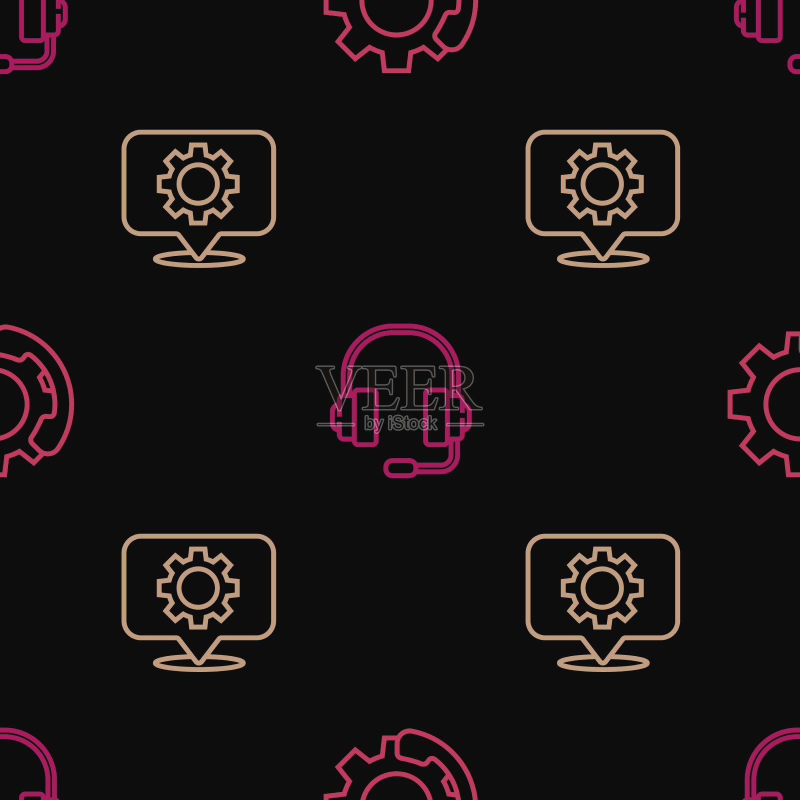 设置热线电话24小时支持位置图标素材