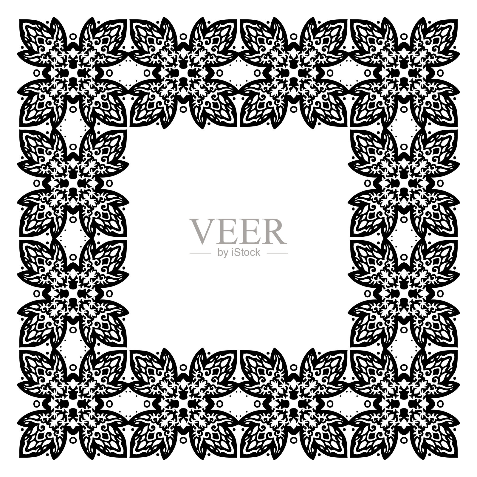 剪辑艺术与黑色复古的方形框架插画图片素材