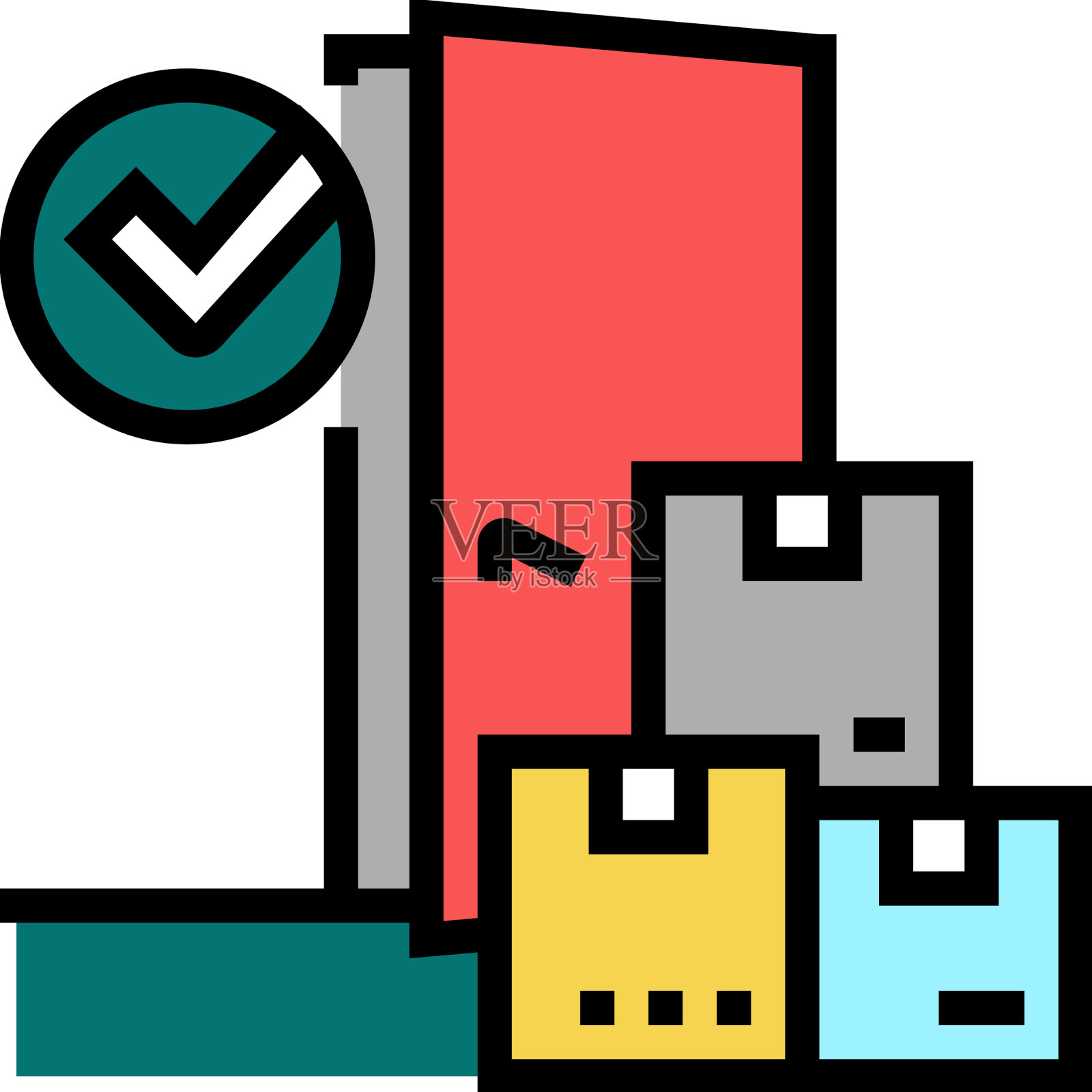 门到门服务彩色图标图标素材