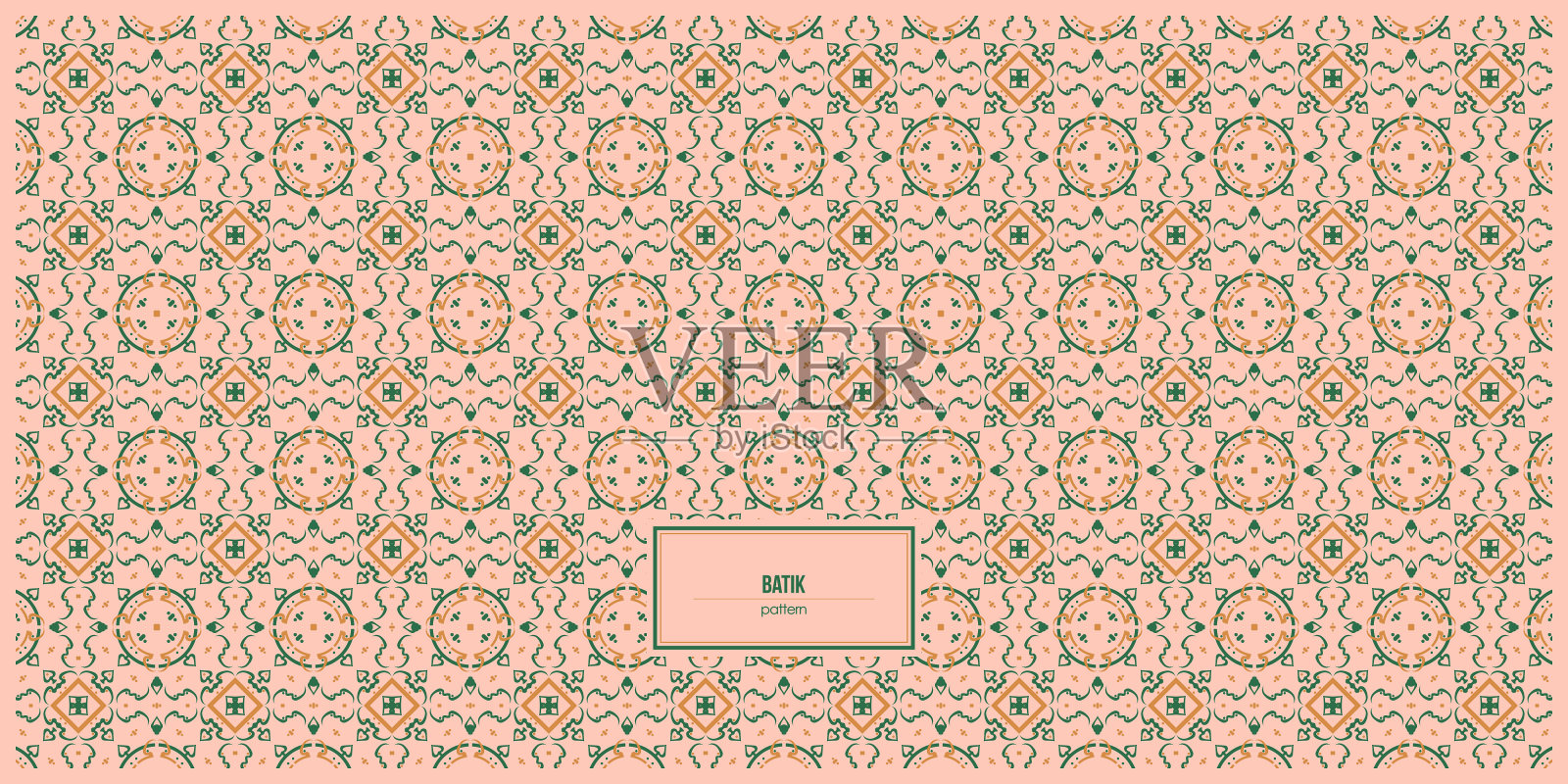 蜡染图案与许多装饰品插画图片素材