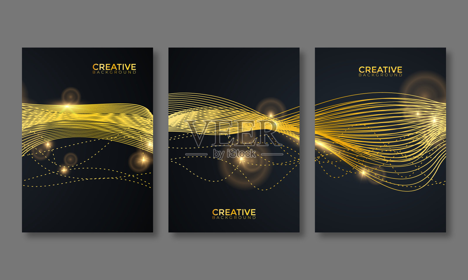 摘要亮色金色波浪线背景设计设计模板素材