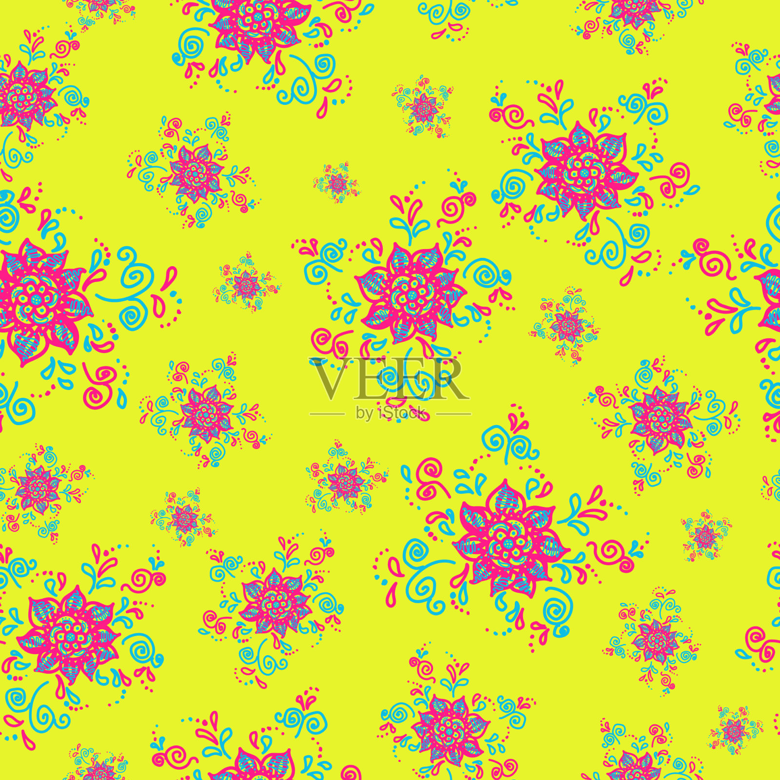 无缝的纹理，无尽的明亮图案插画图片素材