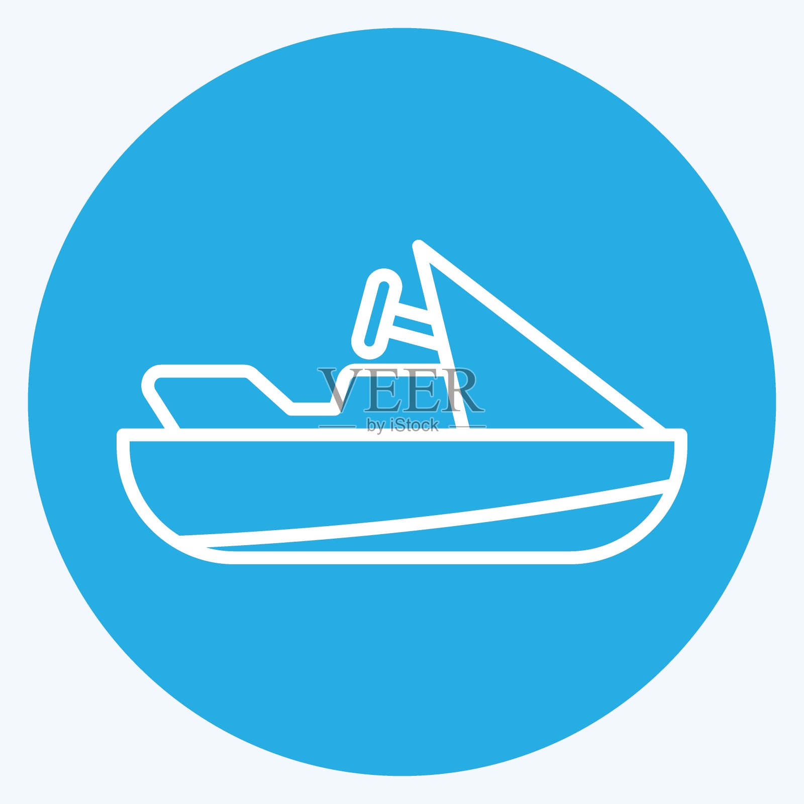 图标喷气滑雪。适合教育标志。蓝眼睛的风格。简单的设计可编辑。设计模板向量。简单的说明插画图片素材