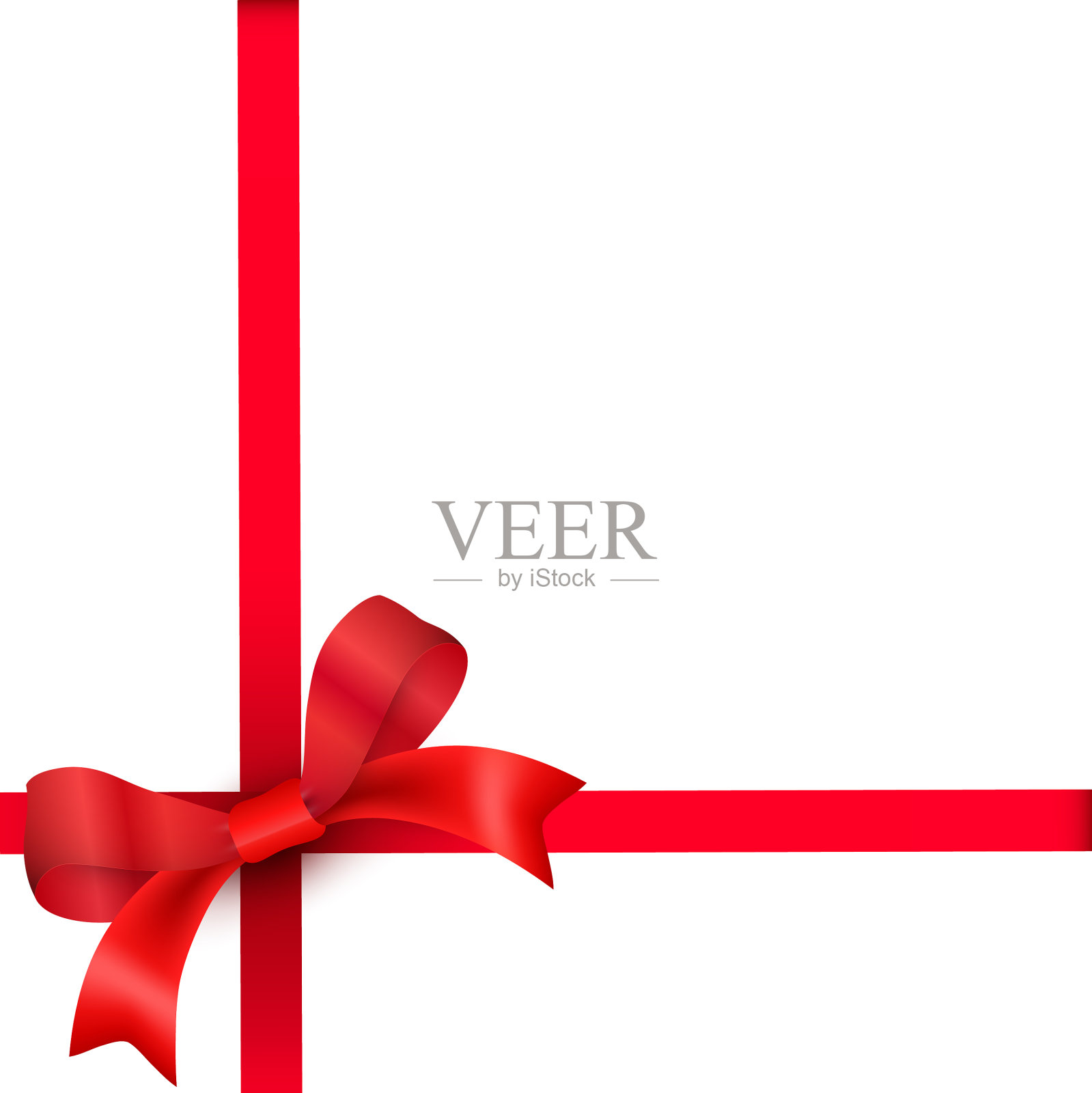 红色的弓孤立在白色背景设计元素图片