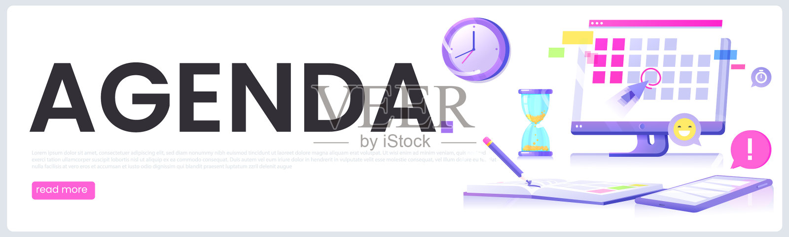 议程网站概念横幅显示器屏幕插画图片素材