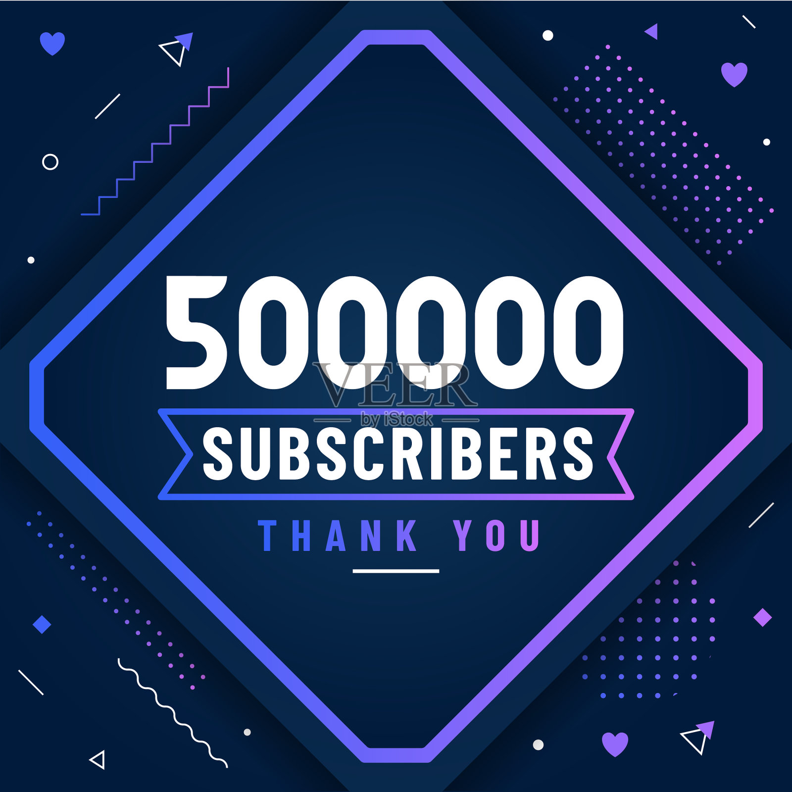 谢谢50万订户50万订户插画图片素材