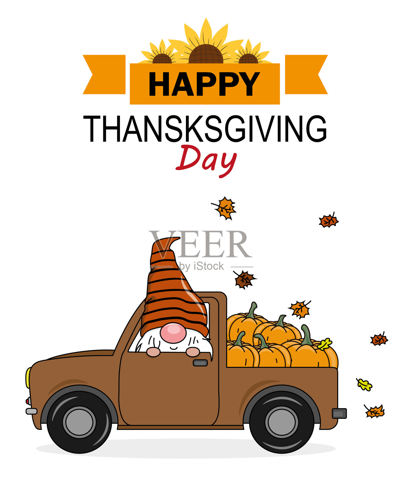 感恩节快乐卡插画图片素材